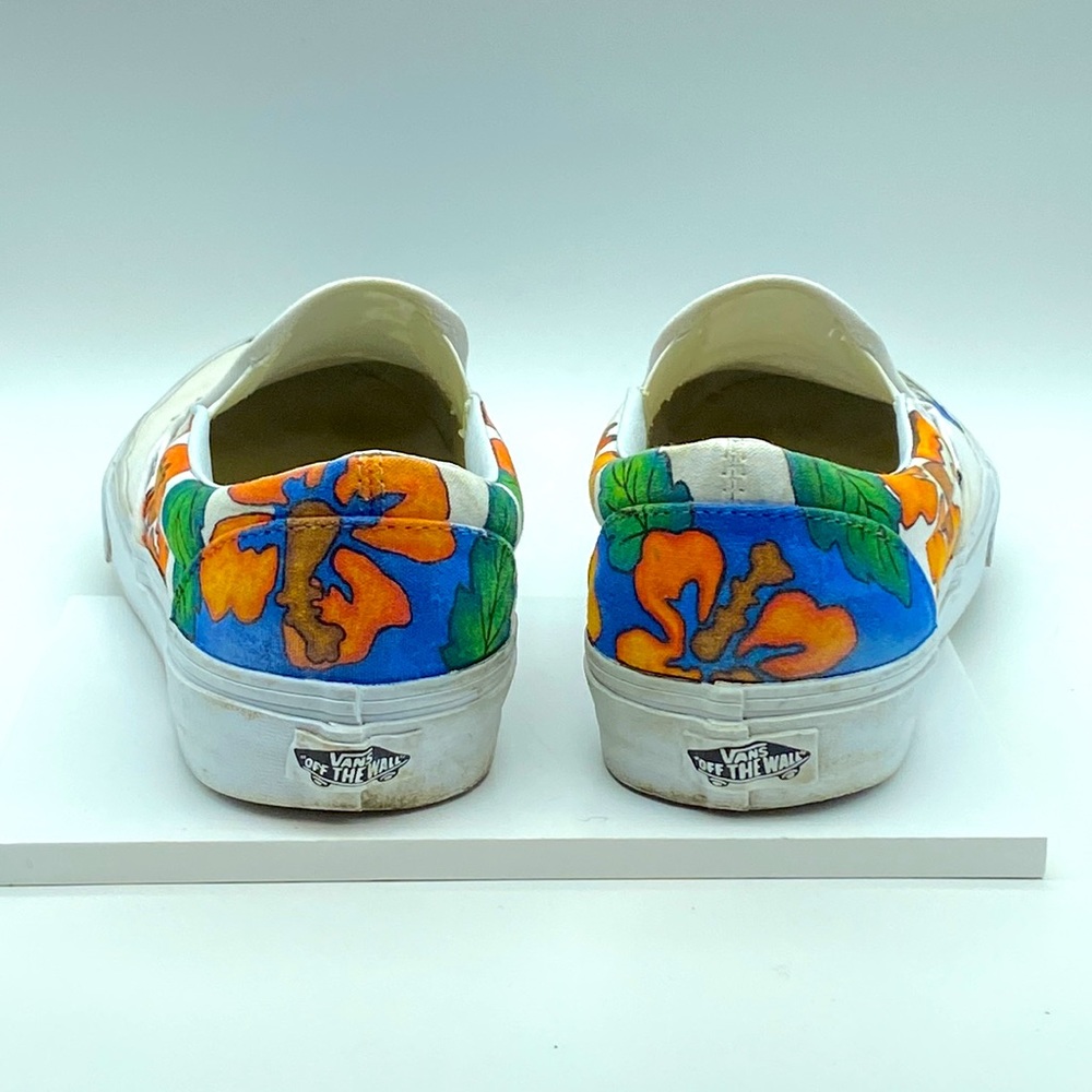 Custom artist design Vans classic slip-on Hawaiian surfboard Beach themed unisex - Picture 5 of 12